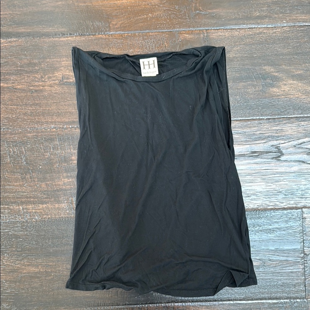 Haute Hippie Open Back Tank in black